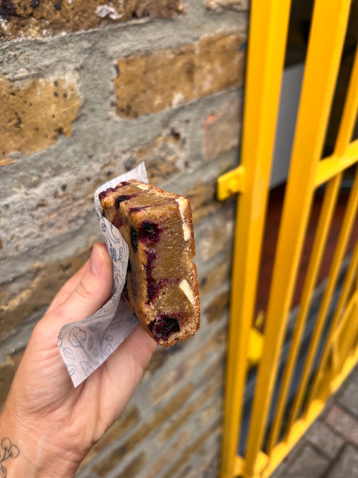 Monthly Special - Summer Blackcurrant & White Chocolate Blondies