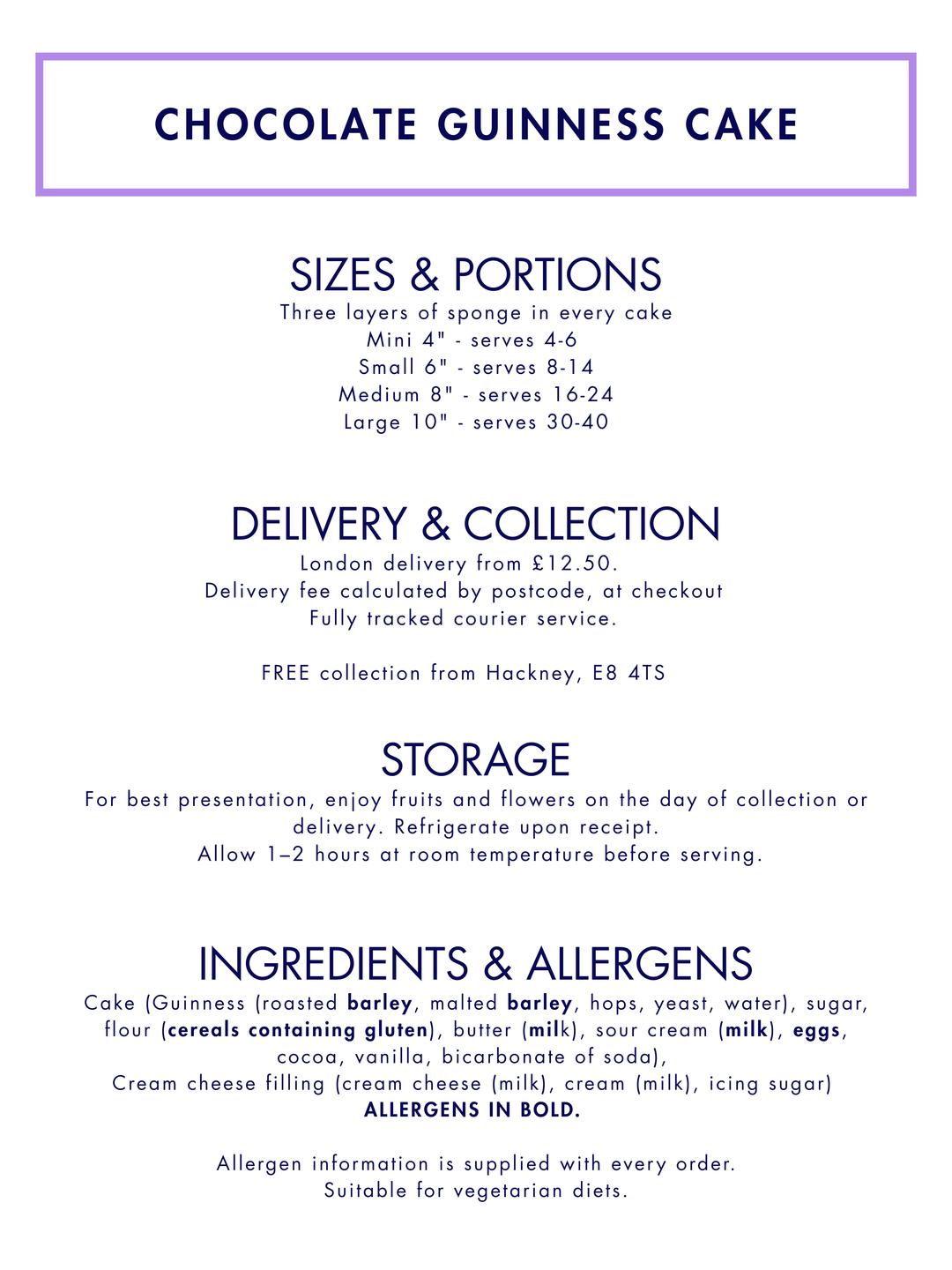 Chocolate Guinness Cake