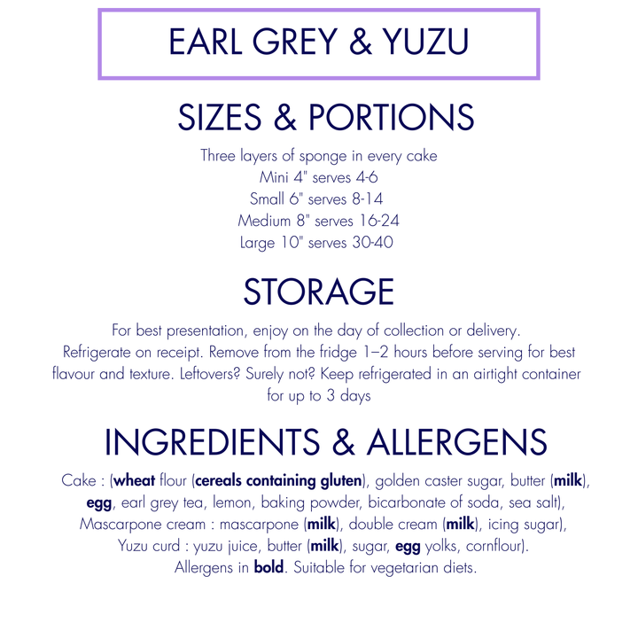 Earl Grey & Yuzu Cake