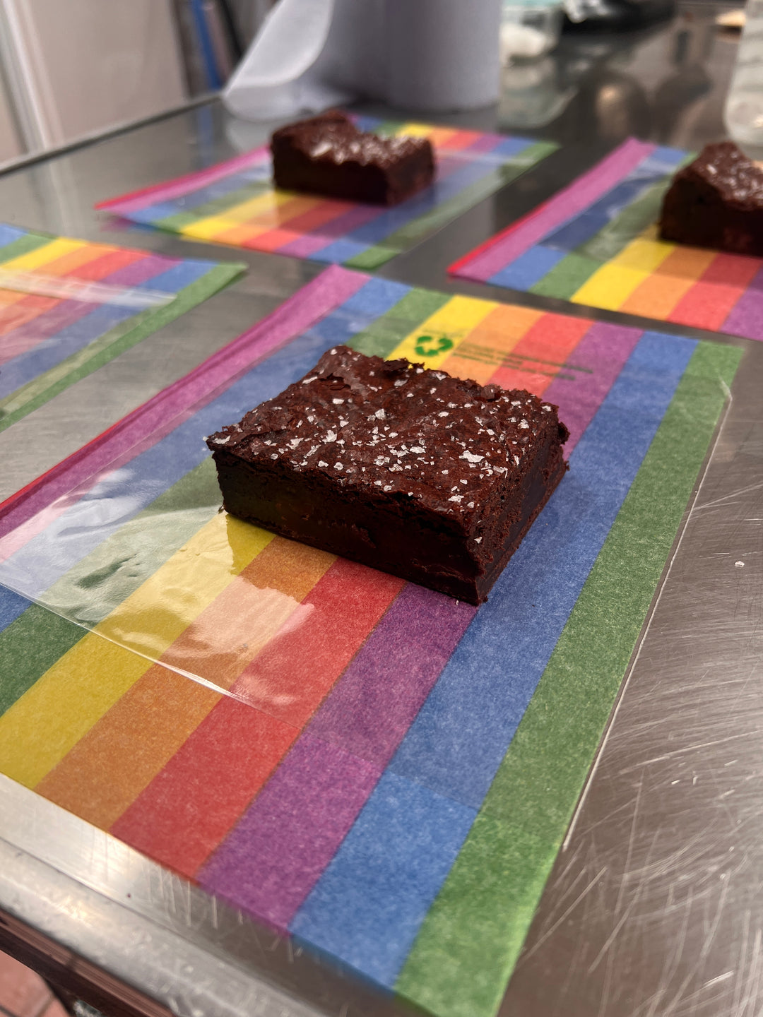 Box of 10 Rainbow Wrapped Brownies & Blondies