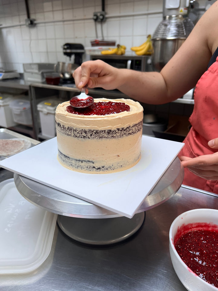 Chocolate, Peanut Butter & Raspberry Cake