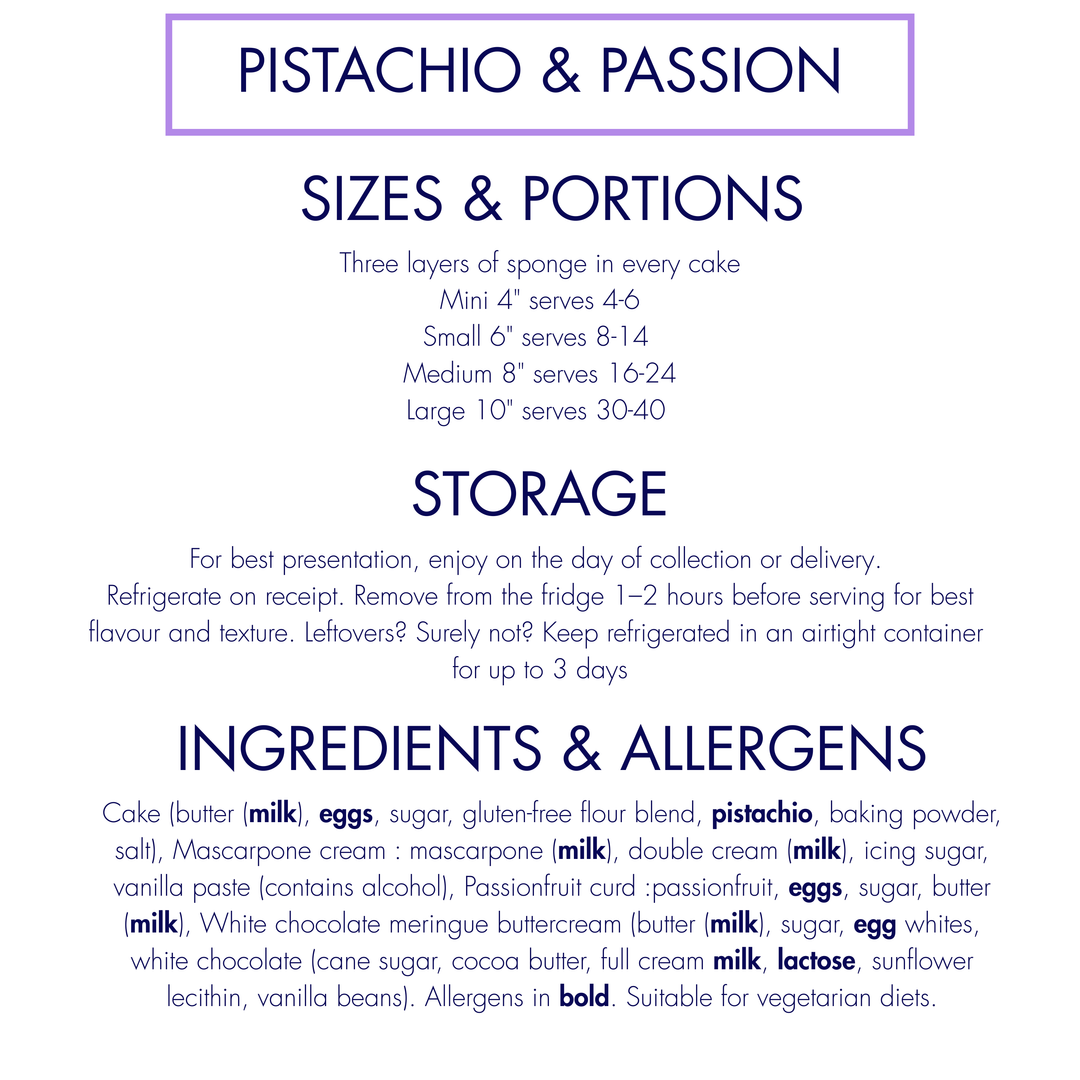 Pistachio & Passionfruit Cake