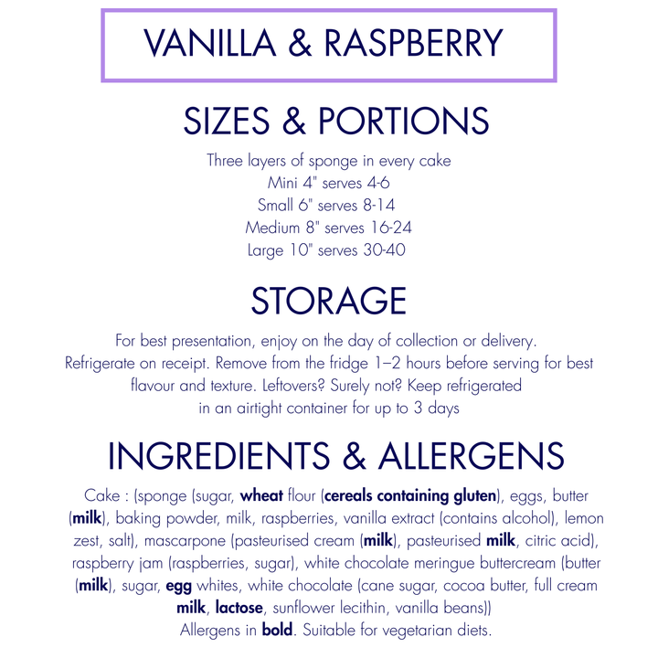 Vanilla & Raspberry Cake